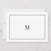 Elegant zwart-wit monogram Note Kaart Notitiekaartje (Voorkant)
