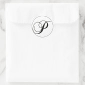 Elegant zwart-wit monogram P Ronde Sticker (Tas)