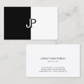 Elegant zwart-wit monogram Sjabloon modern Visitekaartje (Voorkant / Achterkant)