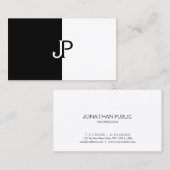 Elegant zwart-wit monogram Sjabloon modern Visitekaartje (Voorkant / Achterkant)