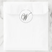 Elegant zwart-wit monogram W Ronde Sticker (Tas)