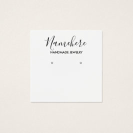 Elegant zwart-wit oorscherm vierkante visitekaartjes