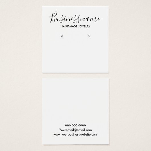 Elegant zwart-wit oorscherm vierkante visitekaartjes (Voorkant /achterkant)