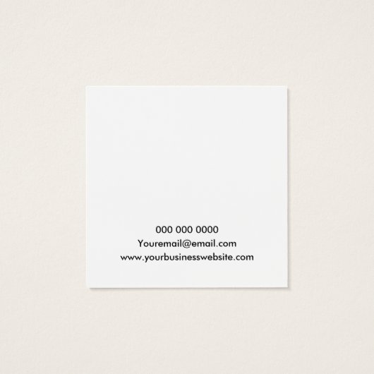 Elegant zwart-wit oorscherm vierkante visitekaartjes (Achterkant)