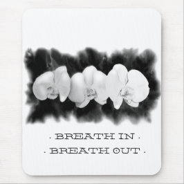 Elegant zwart wit orchidee waterverf schilderij muismat