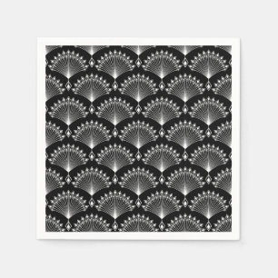 Elegant zwart-wit ornament in art deco stijl servet