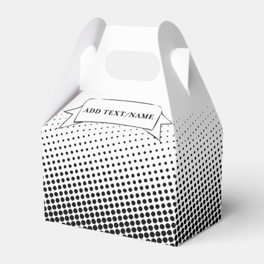 Elegant Zwart-wit Patroon Custom Name Bedankdoosjes (Voorkant Zijde)