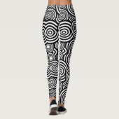 Elegant zwart-wit patroon leggings (Achterkant)