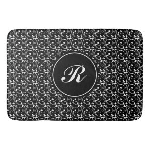 Elegant zwart-wit Patroon Monogram Badmat