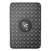 Elegant zwart-wit Patroon Monogram Badmat (Voorkant Verticaal)