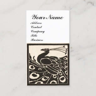 ELEGANT ZWART WIT PAUW MONOGRAM VISITEKAARTJE