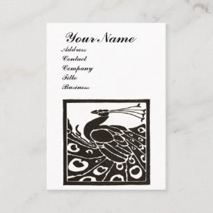 ELEGANT ZWART WIT PAUW MONOGRAM VISITEKAARTJE