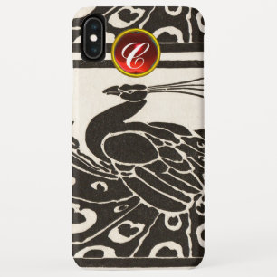 ELEGANT ZWART WIT PAUW ROOD ROBIJN EDELMOZAÏEK MON iPhone XS MAX HOESJE