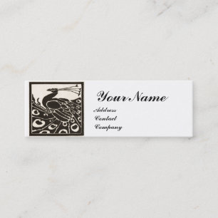 ELEGANT ZWART WIT PAUWMONOGRAM MINI VISITEKAARTJE