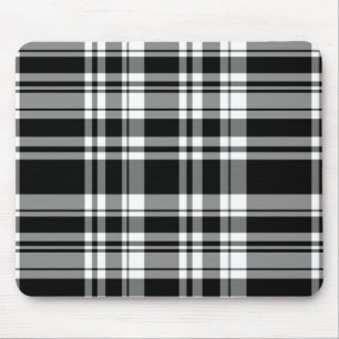 Elegant zwart wit plaid patroon muismat