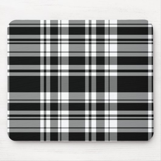 Elegant zwart wit plaid patroon muismat (Voorkant)