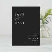 Elegant Zwart & Wit QR Code Bruiloft Save The Date (Staand voorkant)