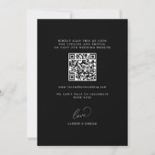 Elegant Zwart & Wit QR Code Bruiloft Save The Date (Achterkant)