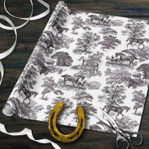 Elegant Zwart Wit Rustiek Paarden Toile