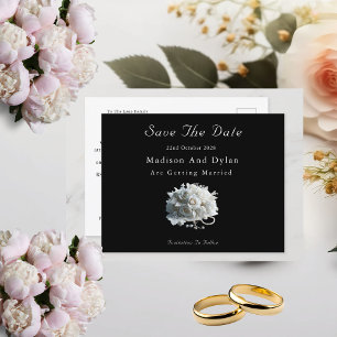 Elegant zwart-wit Save The Date Briefkaart