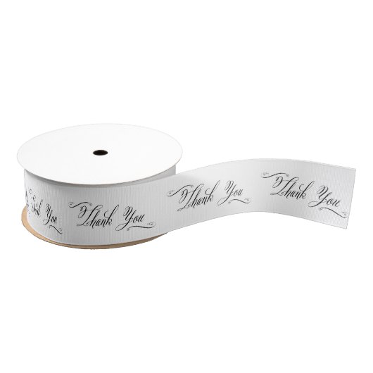 Elegant zwart-wit script bedankt grosgrain lint (Spoel)