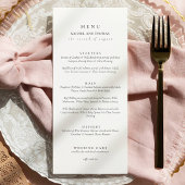 Elegant zwart-wit Script Bruiloft Menu