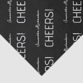 Elegant zwart wit script naam tissuepapier (Detail)