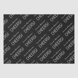 Elegant zwart wit script naam tissuepapier