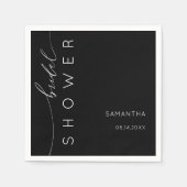 Elegant zwart-wit script Vrijgezellenfeest Servet (Voorkant)