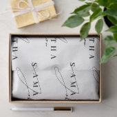 Elegant Zwart & Wit Signature Script Tissuepapier (Geschenk)