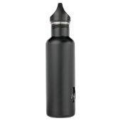 Elegant zwart-wit Simplistic Monogram Waterfles (Links)