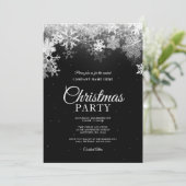 Elegant Zwart Wit Sneeuwvlok Corporate Kerstmis Kaart (Staand voorkant)
