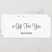 Elegant Zwart & Wit Spa Salon Cadeaubon (Voorkant / Achterkant)