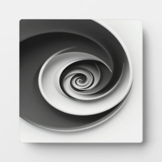 Elegant zwart-wit spiraal abstract ontwerp,  fotoplaat