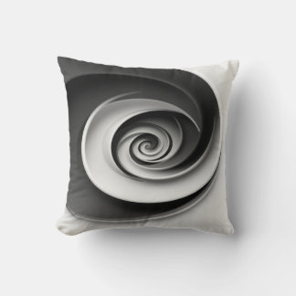 Elegant zwart-wit spiraal abstract ontwerp,  kussen