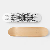 Elegant zwart-wit stam-masker abstract skateboard (Horizontaal)