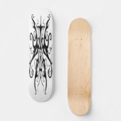 Elegant zwart-wit stam-masker abstract skateboard (Voorkant)