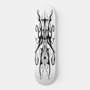 Elegant zwart-wit tribal masker abstract skateboard