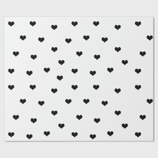 Elegant zwart-wit Valentijnsdag hartpatroon Cadeaupapier (Vlak)