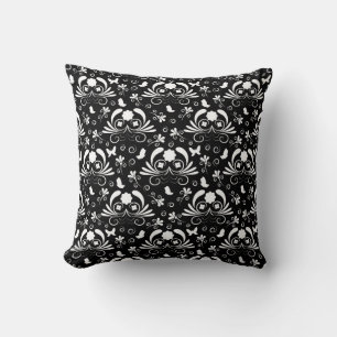 Elegant zwart-wit vlinderpatroon kussen