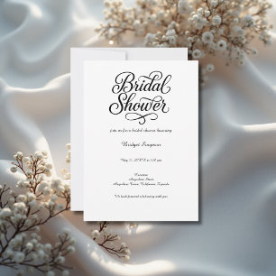 Elegant zwart-wit Vrijgezellenfeest script Kaart