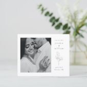 Elegant zwart-witscript foto opslaan Datum (Staand voorkant)