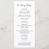 Elegant zwart-witte bruiloft programma (Achterkant)