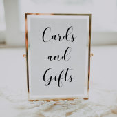 Elegant zwart-witte Kaarten en cadeautwitbord Poster