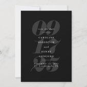 Elegant zwart-witte trendy vet sparen de datum save the date (Voorkant)