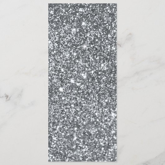 Elegant Zwart Zilver Sparkle Tandheelkundig Afstud Menu (Achterkant)