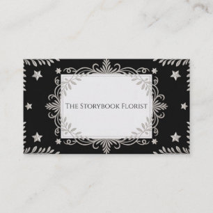 Elegant Zwart Zilveren Krulwerk Ster Decoratie Visitekaartje