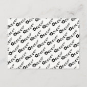 Elegant zwarte bloemen, trougrafie bruiloft informatiekaartje (Achterkant)