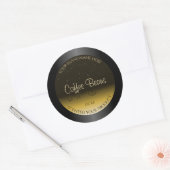 Elegant zwarte bruine beige gradiëntetiketten voor ronde sticker (Envelop)