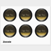 Elegant zwarte bruine beige gradiëntetiketten voor ronde sticker (Vel)
